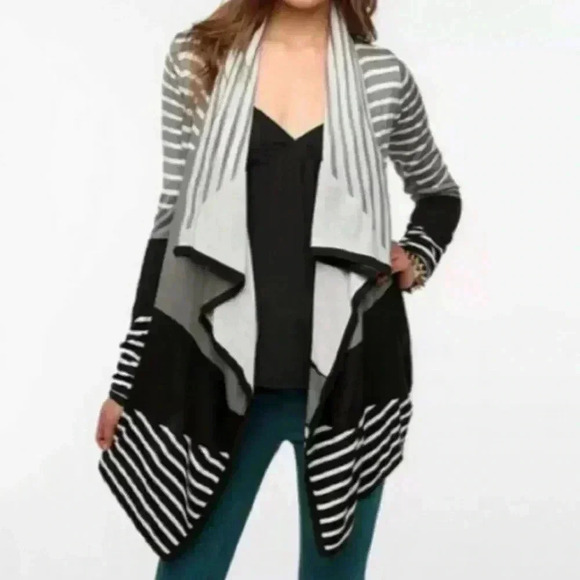 Staring At Stars Open Front Stripe Cardigan Size M - Picture 1 of 5
